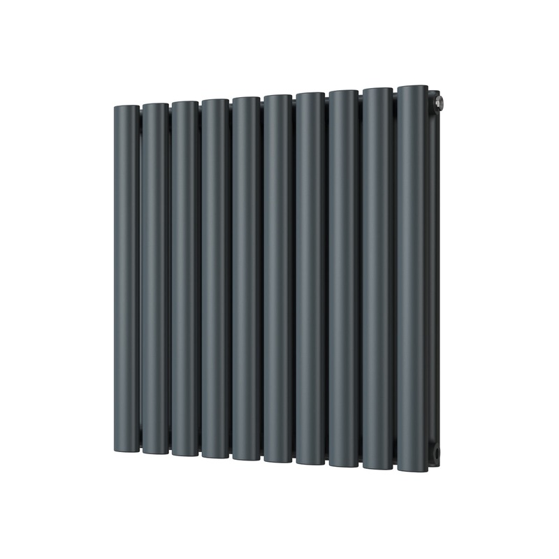 Omeara – Anthracite Horizontal Radiator H600mm x W580mm Double Panel