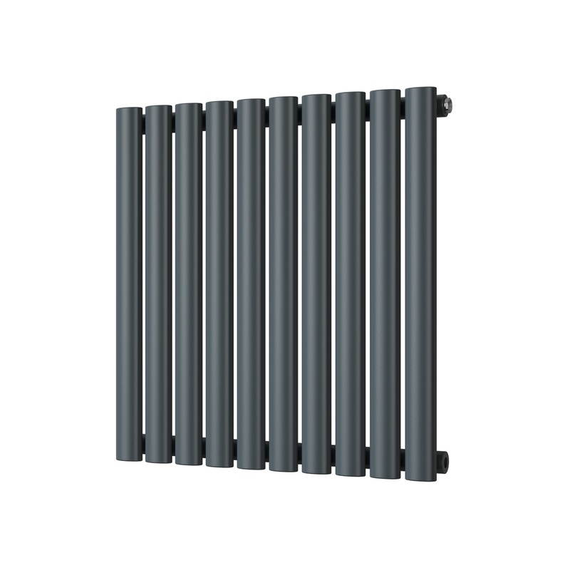 Omeara – Anthracite Horizontal Radiator H600mm x W580mm Single Panel