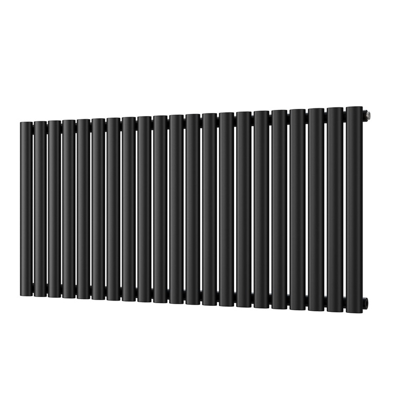 Omeara – Black Horizontal Radiator H600mm x W1218mm Single Panel