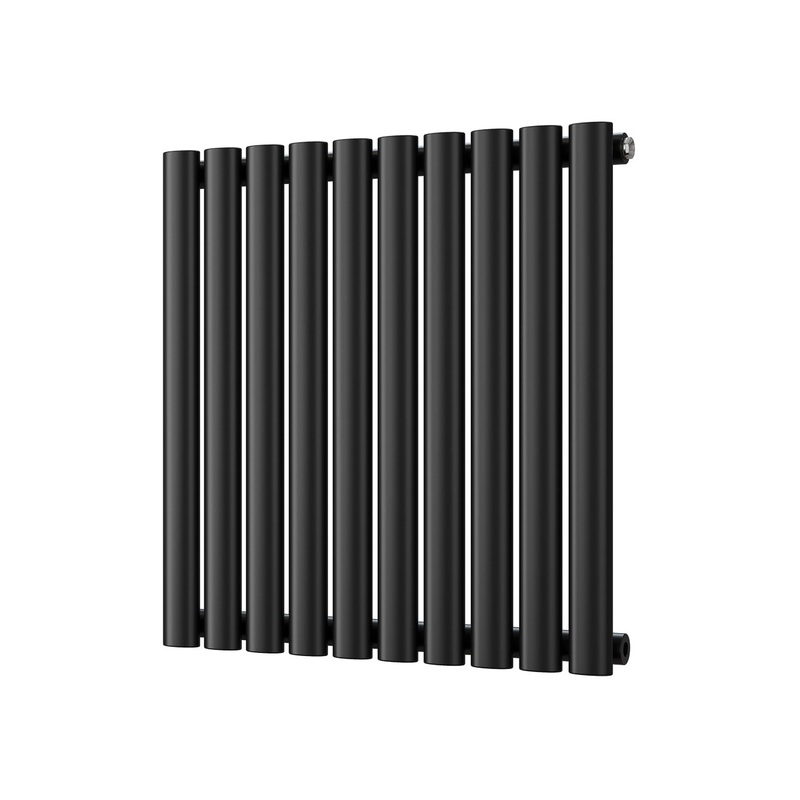 Omeara – Black Horizontal Radiator H600mm x W580mm Single Panel