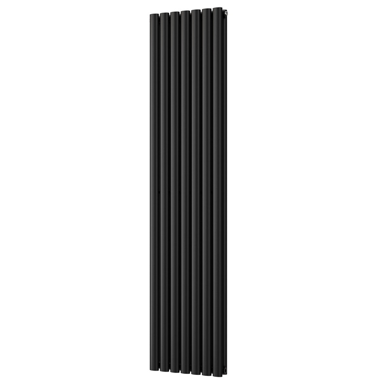 Omeara – Black Vertical Radiator H1800mm x W406mm Double Panel