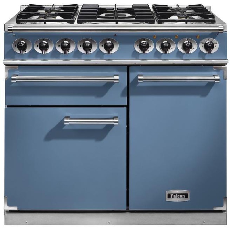 Falcon Range Cooker Dual Fuel F1000DXDFCA-NM – China Blue / Nickel