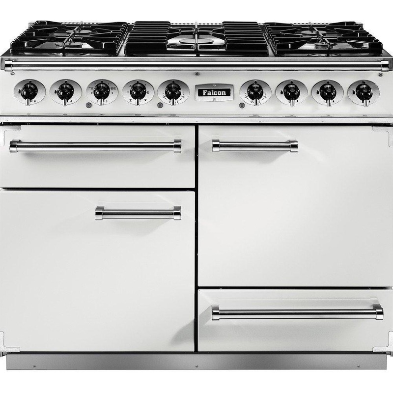 Falcon Range Cooker Dual Fuel F1092DXDFWH-NM – White / Nickel
