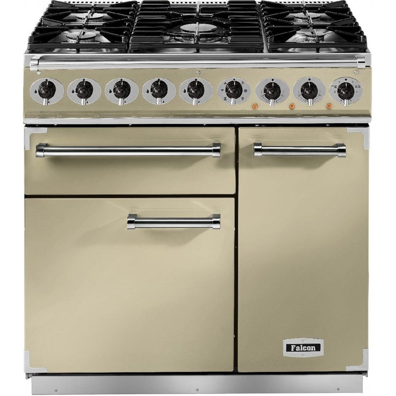 Falcon Range Cooker Dual Fuel F900DXDFCR-BM – Cream / Brass