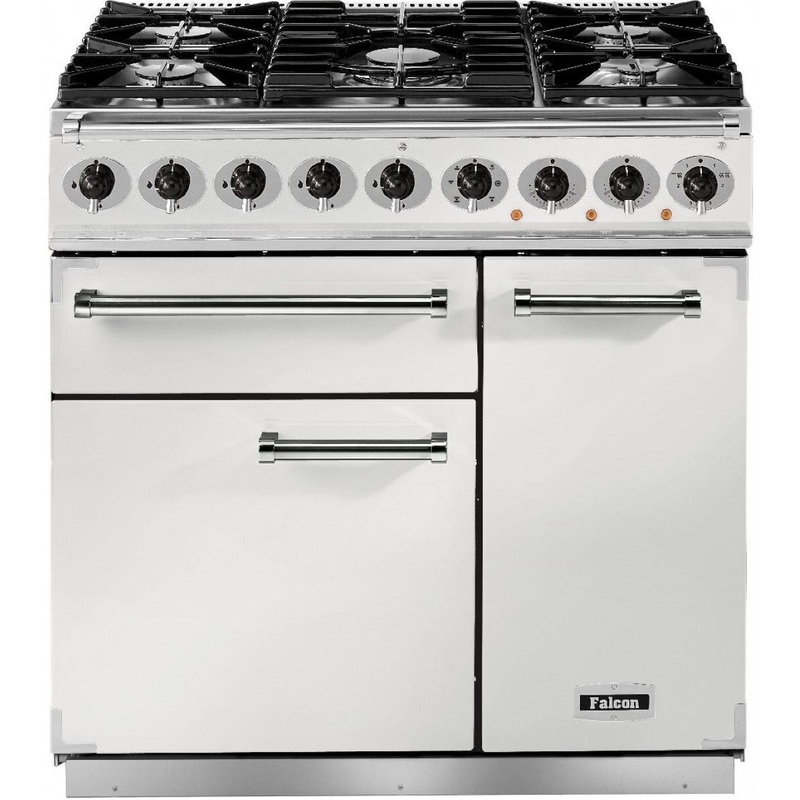Falcon Range Cooker Dual Fuel F900DXDFWH-NM – White / Nickel