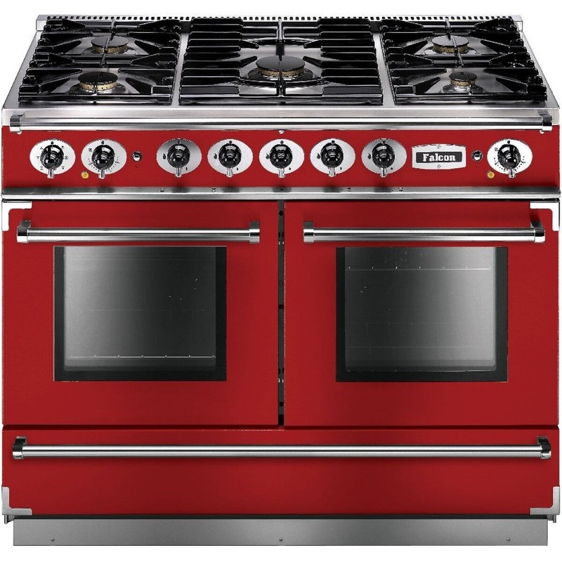 Falcon Range Cooker Dual Fuel FCON1092DFRD-NM – Cherry Red / Nickle