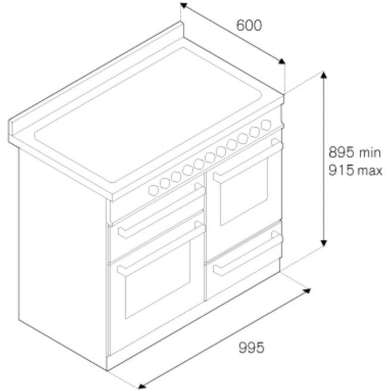 Bertazzoni Range Cooker Dual Fuel HER106L3ENET – Matt Black