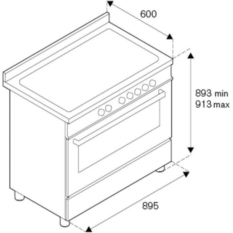 Bertazzoni Range Cooker Dual Fuel HER96L1EAVT – Ivory