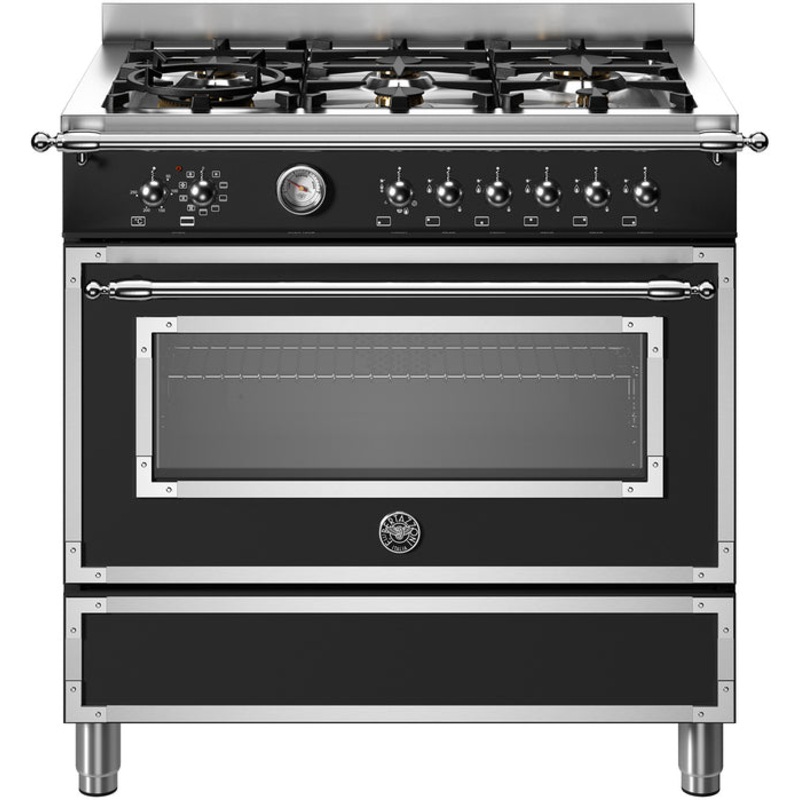 Bertazzoni Range Cooker Dual Fuel HER96L1ENET – Matt Black